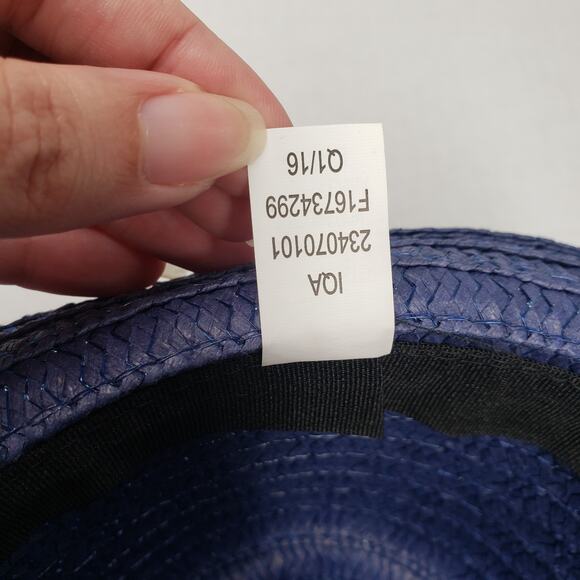 Straw Hat Mens One Size Blue Summer Fedora Cowboy Western Leisure Vacation Beach - Picture 9 of 16